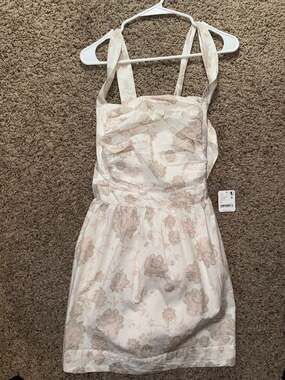 Free People Floral Print Tie-Back Dress Size M